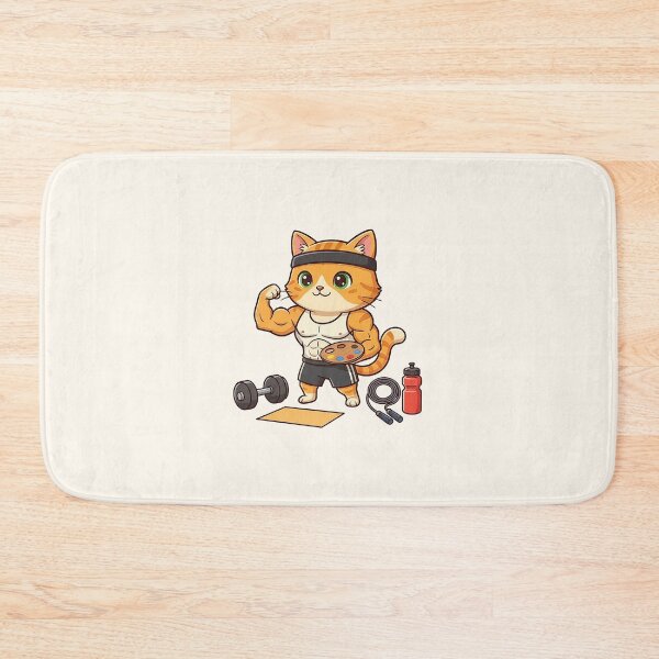 Item preview, Muscular Cat Artist Gym Workout Funny Feline designed and sold by HoopeStylee.