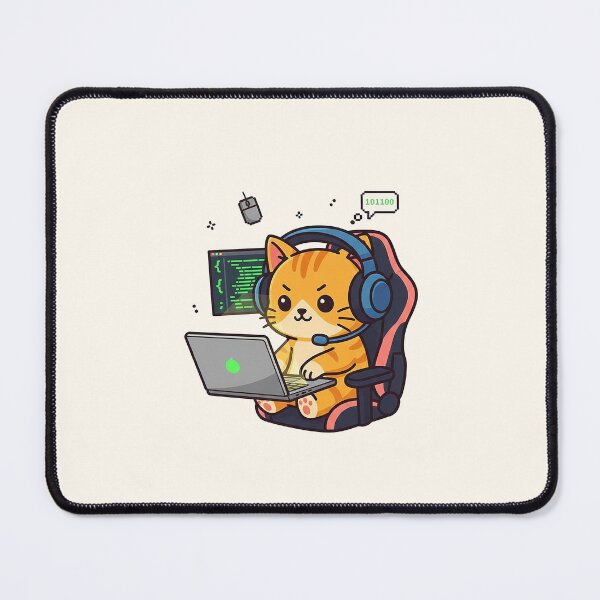 Item preview, Cute Cat Programmer Coder Hacking Binary Laptop designed and sold by HoopeStylee.