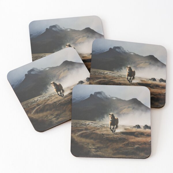 Item preview, An Icelandic horse trotting through a volcanic landscape Horses in Motion designed and sold by CDC40.