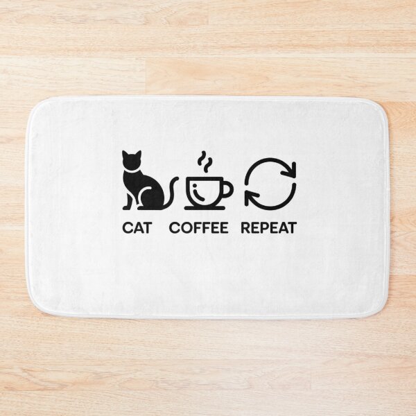 Item preview, Cat Coffee Repeat Minimalist Cat Lover Coffee Shirt designed and sold by CQ-Art.