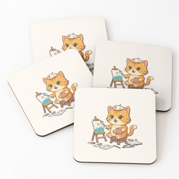 Item preview, Artistic Whiskers Cute Painter Cat Creative  designed and sold by HoopeStylee.
