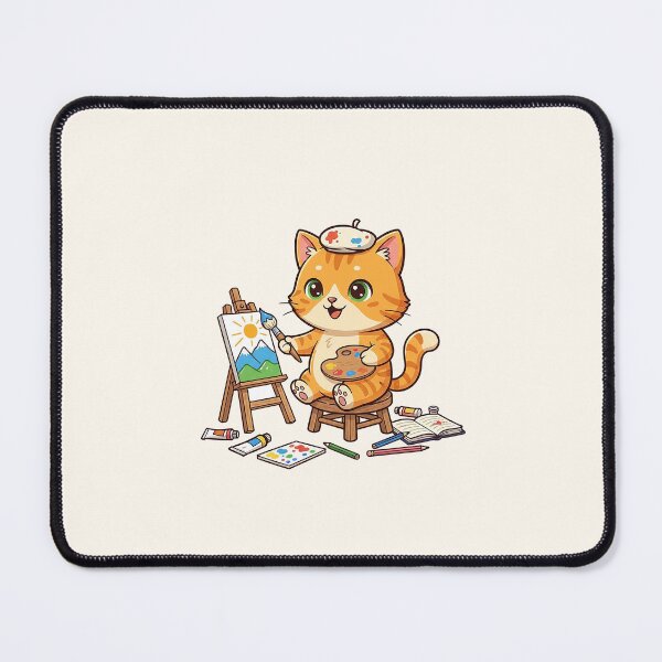 Item preview, Artistic Whiskers Cute Painter Cat Creative designed and sold by HoopeStylee.
