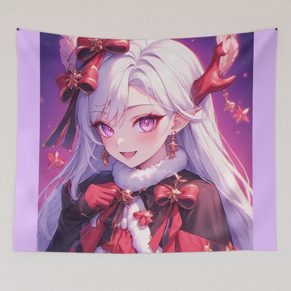 Item preview, Anime vampire girl celebrating Christmas designed and sold by ArtsJulian.