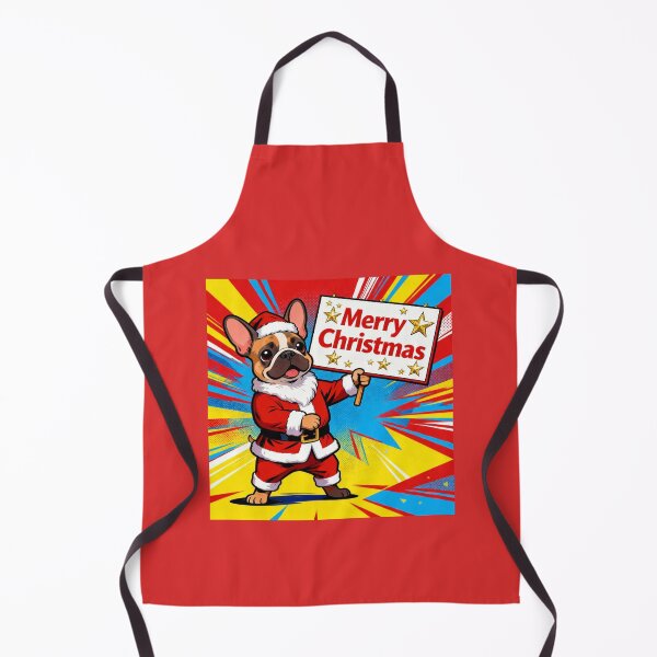 Item preview, Cute Christmas Dog Holding Merry Christmas Sign – Frenchie Holiday Art designed and sold by UniqueArtsOnly.