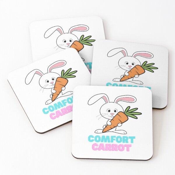 Item preview, Comfort Carrot Cute Bunny Rabbit with Carrot Funny Animal Pun designed and sold by HumTumMe.