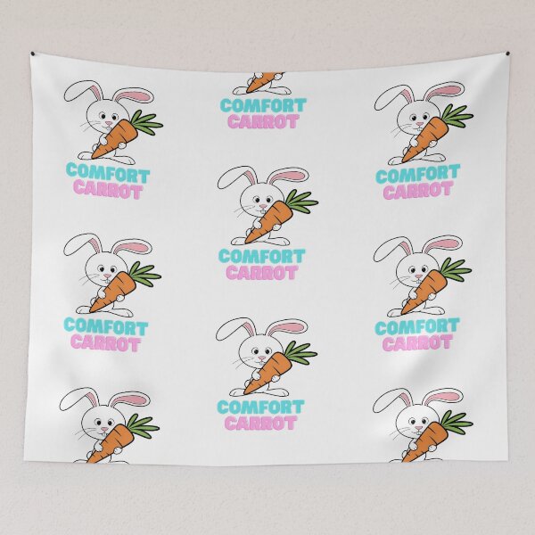 Item preview, Comfort Carrot Cute Bunny Rabbit with Carrot Funny Animal Pun designed and sold by HumTumMe.