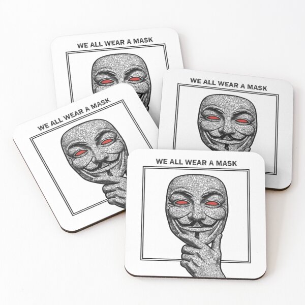 Item preview, We All Wear A Mask T-Shirt | Anonymous Mask Mosaic Art | Graphic V for Vendetta Design designed and sold by QUOTES FOR DAYS.