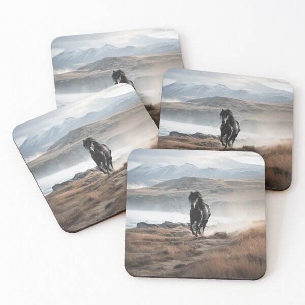 Item preview, An Icelandic horse trotting through a volcanic landscape Horses in Motion designed and sold by CDC40.