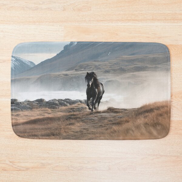 Item preview, An Icelandic horse trotting through a volcanic landscape Horses in Motion designed and sold by CDC40.