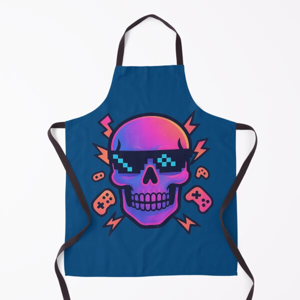 Item preview, "Neon Vaporwave Gamer Skull" designed and sold by NoirBlancCo.