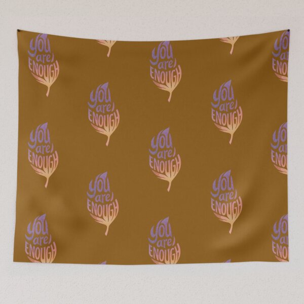 Item preview, You Are Enough Tree Warm Gold Crimson Typography designed and sold by Kony83.