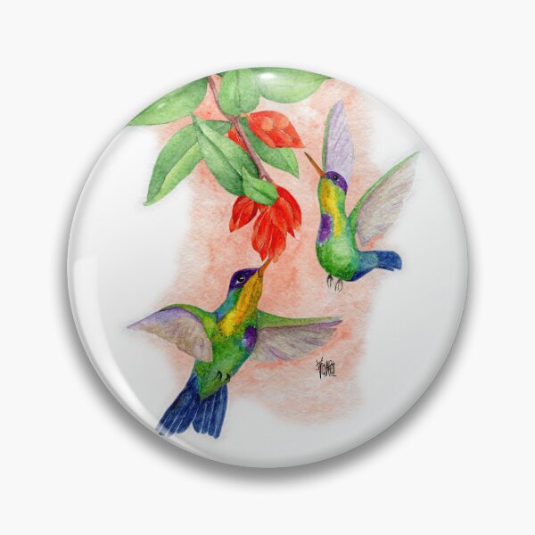 Item preview, Fiery Throated Hummingbirds feeding on Cavendishia Fowers designed and sold by Jesus Vichareli.