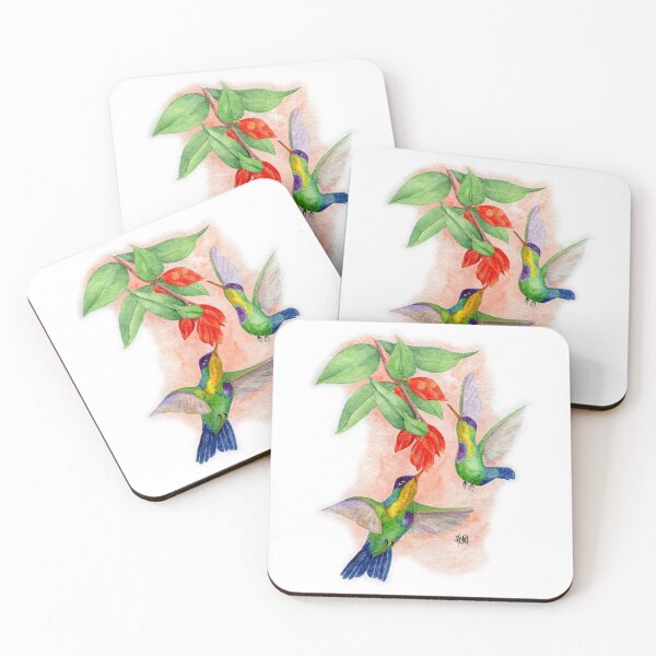 Item preview, Fiery Throated Hummingbirds feeding on Cavendishia Fowers designed and sold by Jesus Vichareli.