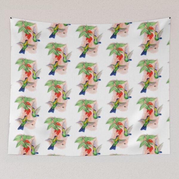 Item preview, Fiery Throated Hummingbirds feeding on Cavendishia Fowers designed and sold by Jesus Vichareli.