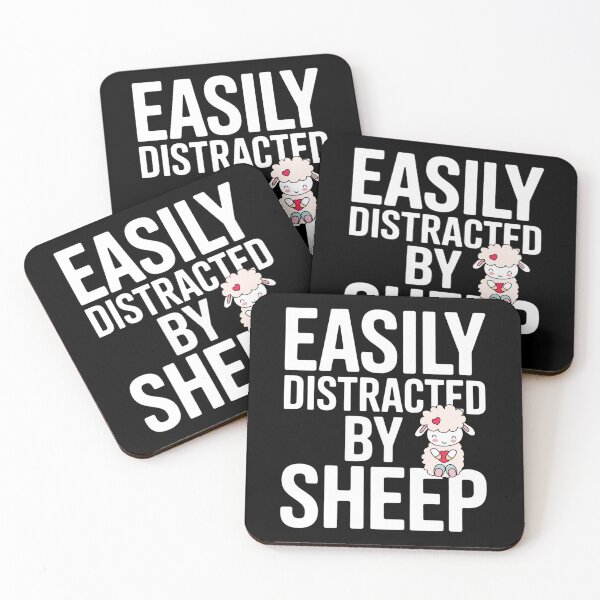 Item preview, Easily Distracted by Sheep Funny Cute Animal Lover Humor  designed and sold by FreshVibe Prints.
