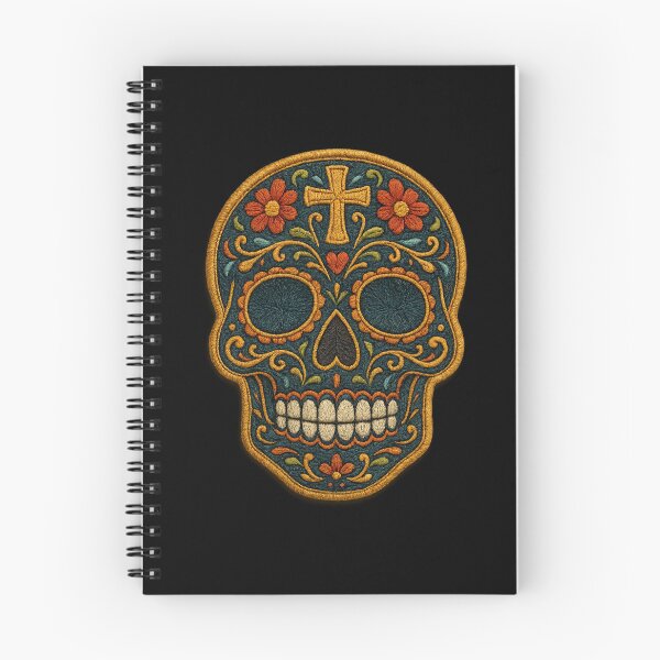 Item preview, Dark blue embroidered skull with cross designed and sold by LaNadaYFundante.