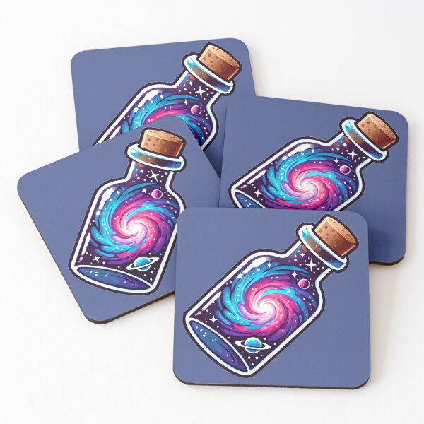 Item preview, Cosmic Galaxy Swirl Contained Inside Mystical Glass Bottle designed and sold by PinUpPizzazz.