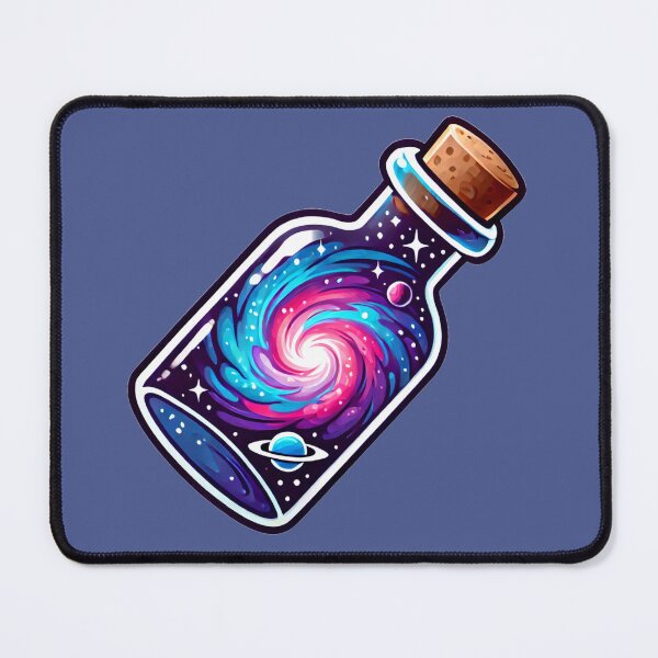 Item preview, Cosmic Galaxy Swirl Contained Inside Mystical Glass Bottle designed and sold by PinUpPizzazz.