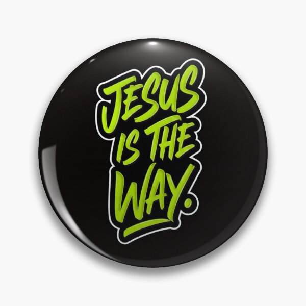 Item preview, JESUS IS THE WAY Glossy Neon Green Typography Tee designed and sold by FitnWear.