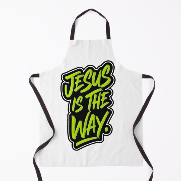 Item preview, JESUS IS THE WAY Glossy Neon Green Typography Tee designed and sold by FitnWear.