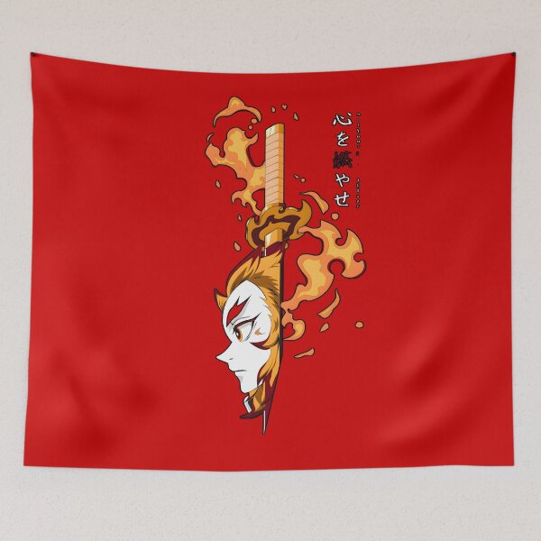 Item preview, Flaming Warrior Silhouette With Fiery Blade designed and sold by Artistic canvas store.