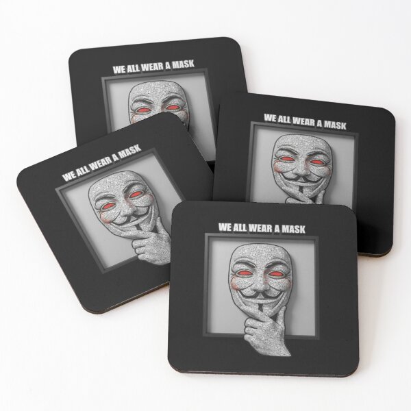 Item preview, Copy of We All Wear A Mask T-Shirt | Anonymous Mask Mosaic Art | Graphic V for Vendetta Design designed and sold by QUOTES FOR DAYS.