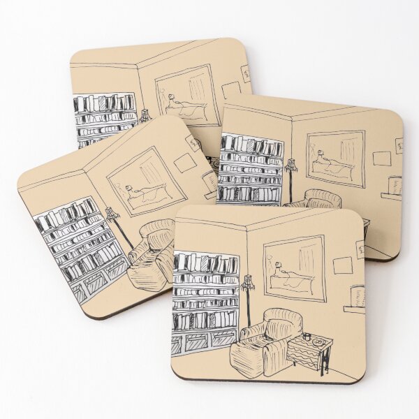 Item preview, Milky Tea Living Room Drawing With Bookcase designed and sold by LiorSmithDesign.