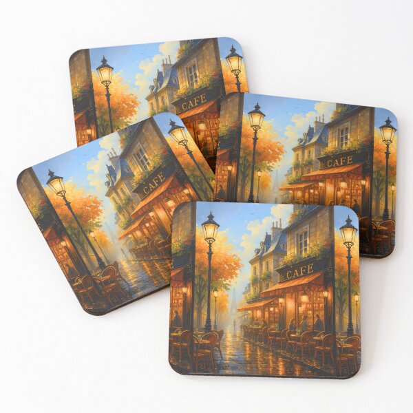 Item preview, Golden Café Evenings – Warm Urban Glow designed and sold by ArtesioByZaber.