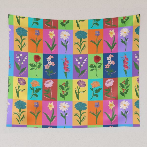 Item preview, Birth Month Flowers - Andy Warhol style designed and sold by Unhinged Heather.