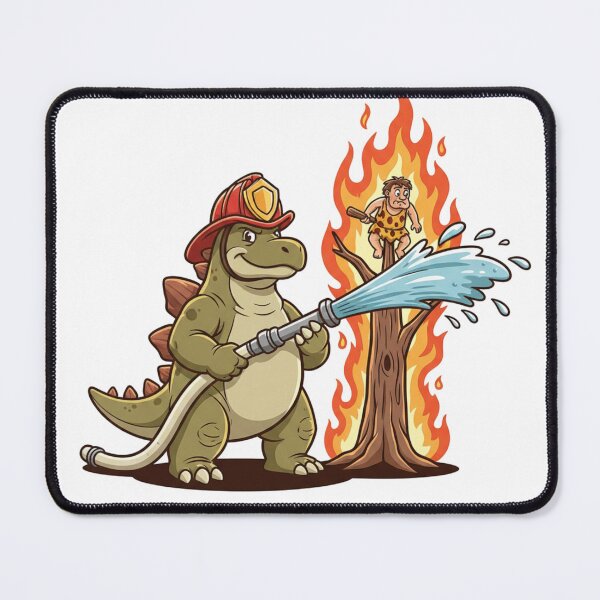 Item preview, Firefighter Dino – Funny Dinosaur Rescue Cartoon designed and sold by DinoPrints-shop.