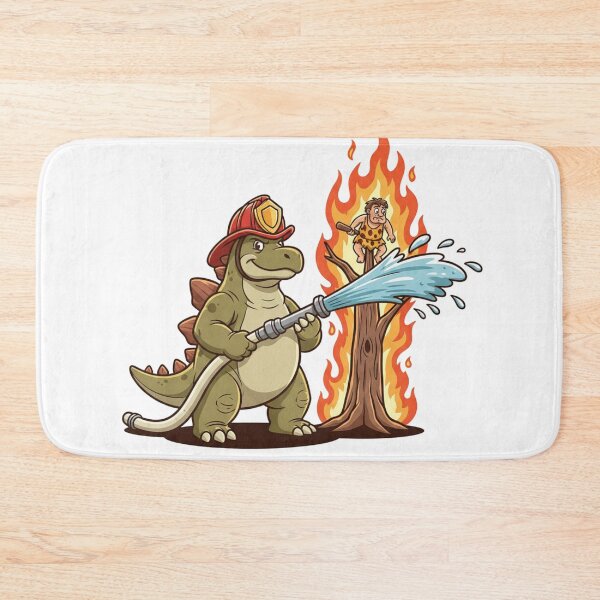 Item preview, Firefighter Dino – Funny Dinosaur Rescue Cartoon designed and sold by DinoPrints-shop.