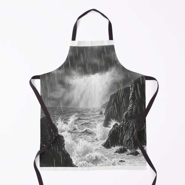Item preview, Dramatic Black and White Stormy Sea Cliffs Poster designed and sold by EllDAV777.
