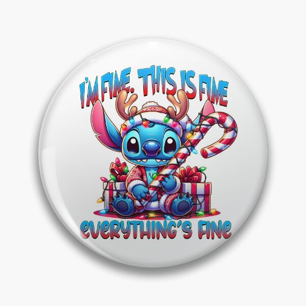 Item preview, Stitch the Reindeer Tangled in Lights with the Comic Phrase "I'm Fine" designed and sold by Polarisofficial.