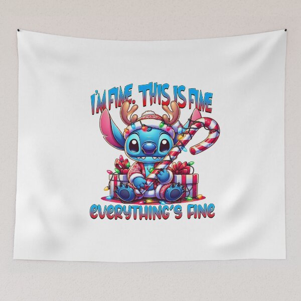 Item preview, Stitch the Reindeer Tangled in Lights with the Comic Phrase "I'm Fine" designed and sold by Polarisofficial.