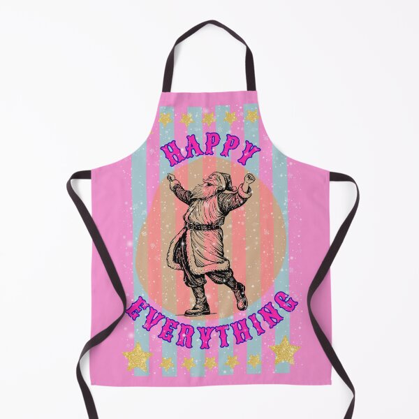 Item preview, Happy Everything - Vintage Santa Christmas pop art pink and blue stripes snowfall designed and sold by Little Paper Palace.