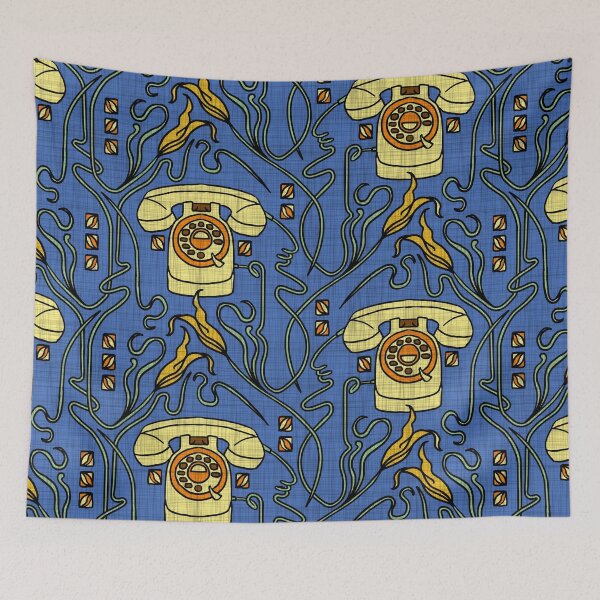 Item preview, Retro Nouveau is calling - blue-yellow designed and sold by kobyakov.