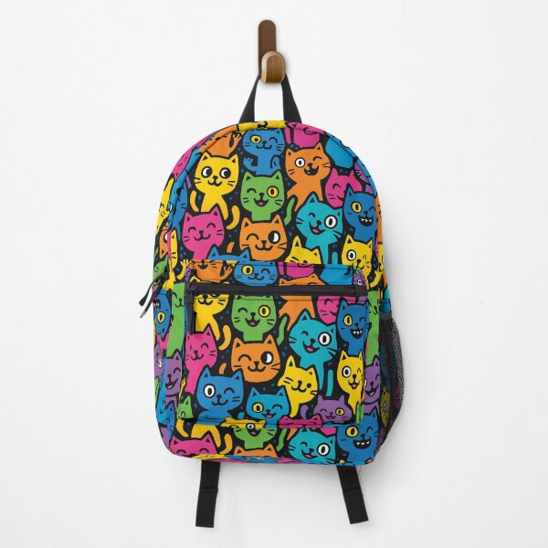 Item preview, Seamless Vibrant Cat Doodle Pattern designed and sold by Nope Cats.