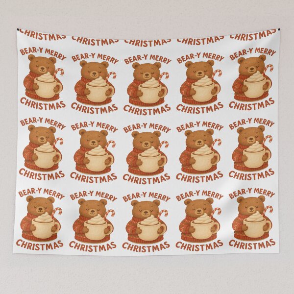 Item preview, “BEAR-Y MERRY CHRISTMAS” - Bear with cocoa designed and sold by Felia001.