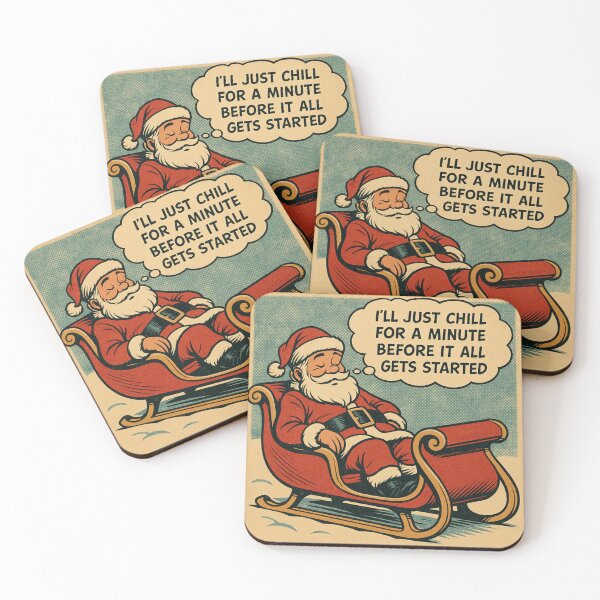 Item preview, Cozy Christmas Humor – Santa Taking a Quick Break – Gift for Dad • Retro Comics • Vintage Halftone designed and sold by JacobKAurumhead.