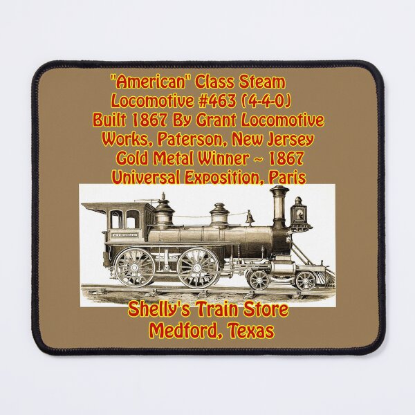 Item preview, "American Class" Steam Locomotive, Shelly's Train Store, Vintage, Classic, Archaic, Collectible Train Logos, Rail & Railroad Logos, train stickers, magnets, t-shirts, posters & more designed and sold by MoreEZUSA-Here.
