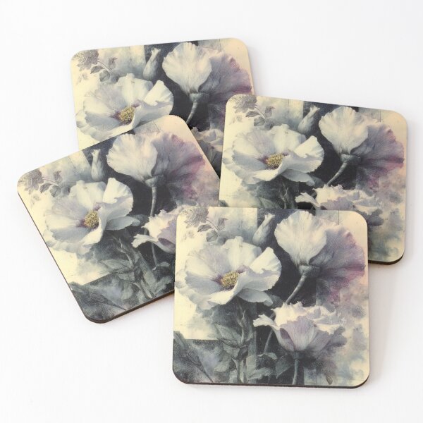 Item preview, “White Poppies Beneath the Patterned Veil” designed and sold by bloorose.