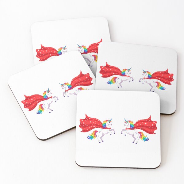 Item preview, Twin Superhero Rainbow Unicorns, Mirrored Magic Unicorn Duo, Rainbow Power Unicorn Pair, Double Fantasy Super Unicorns designed and sold by GDbanners.