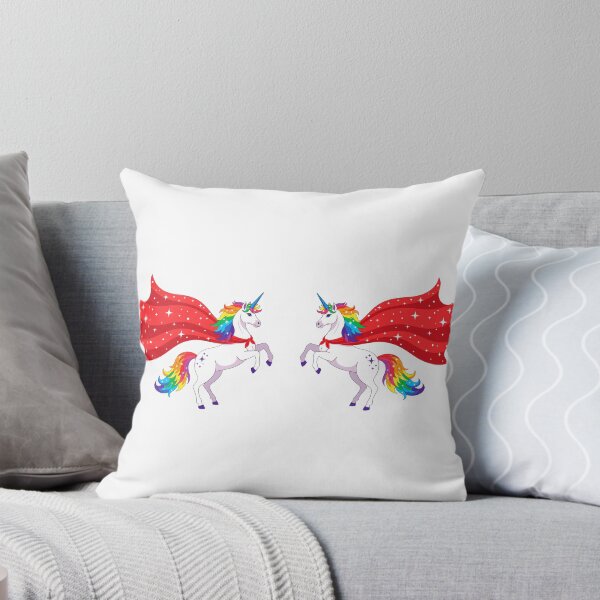 Item preview, Twin Superhero Rainbow Unicorns, Mirrored Magic Unicorn Duo, Rainbow Power Unicorn Pair, Double Fantasy Super Unicorns designed and sold by GDbanners.
