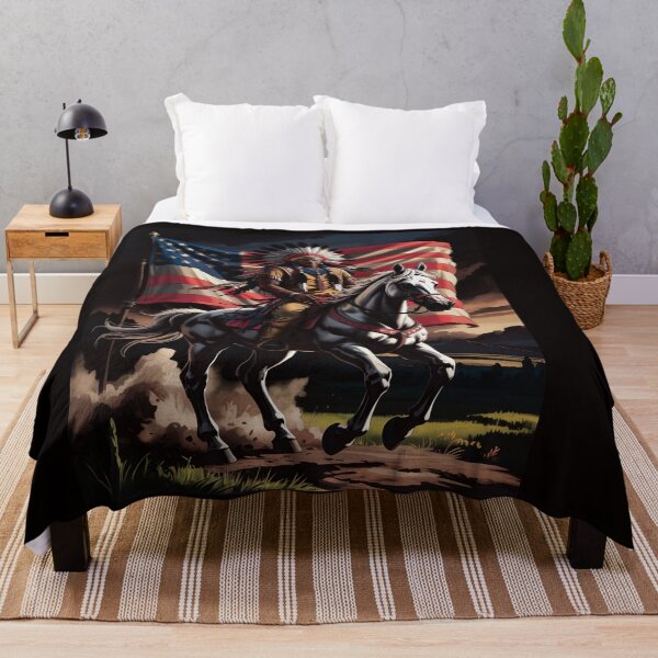 Item preview, Native American Day Flag Indian Riding Horse 4th of July designed and sold by ControlCenter.