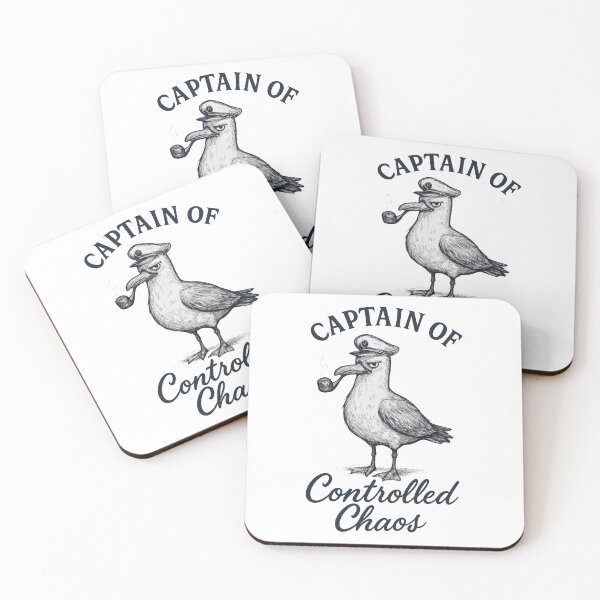 Item preview, Captain of Controlled Chaos Funny Seagull Meme | Nautical Humor Bird Illustration designed and sold by inkoutninja.