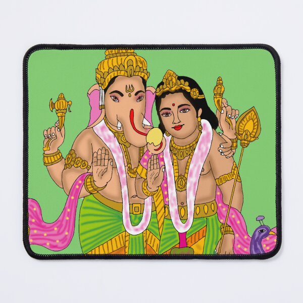 Item preview, Ganesha and Kartikeya Art – Divine Hindu Brothers Illustration designed and sold by Harshit_Digital_Arts.