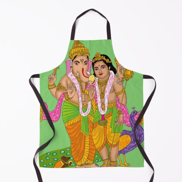 Item preview, Ganesha and Kartikeya Art – Divine Hindu Brothers Illustration designed and sold by Harshit_Digital_Arts.