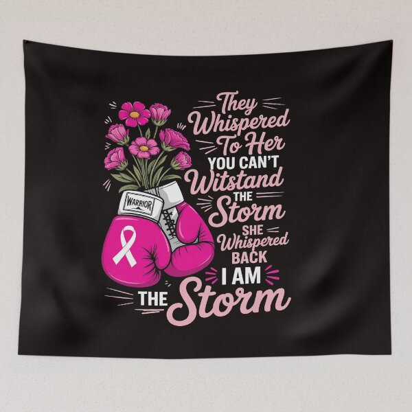 Item preview, I'm The Storm Boxing Warrior Pink Ribbon Women Breast Cancer designed and sold by RatCurry.