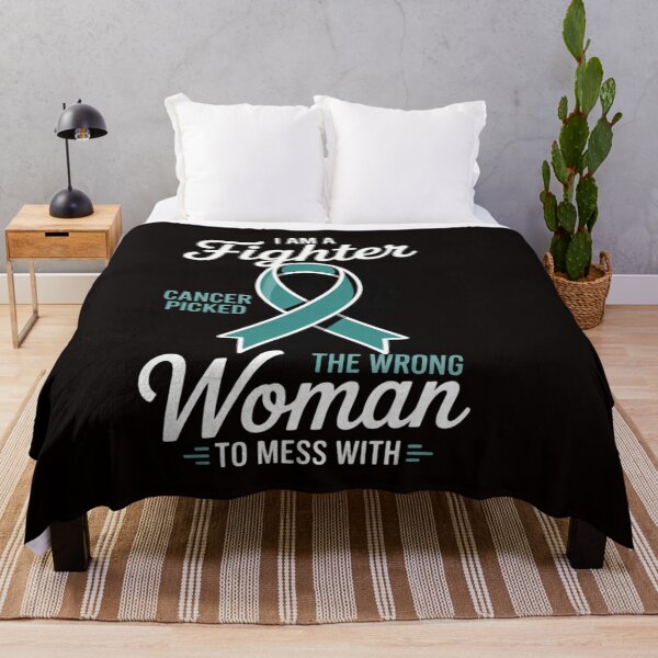 Item preview, Fighter Cancer Picked Wrong Woman Cervical Cancer Awareness designed and sold by RatCurry.