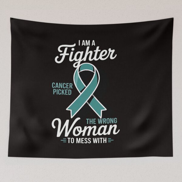 Item preview, Fighter Cancer Picked Wrong Woman Cervical Cancer Awareness designed and sold by RatCurry.